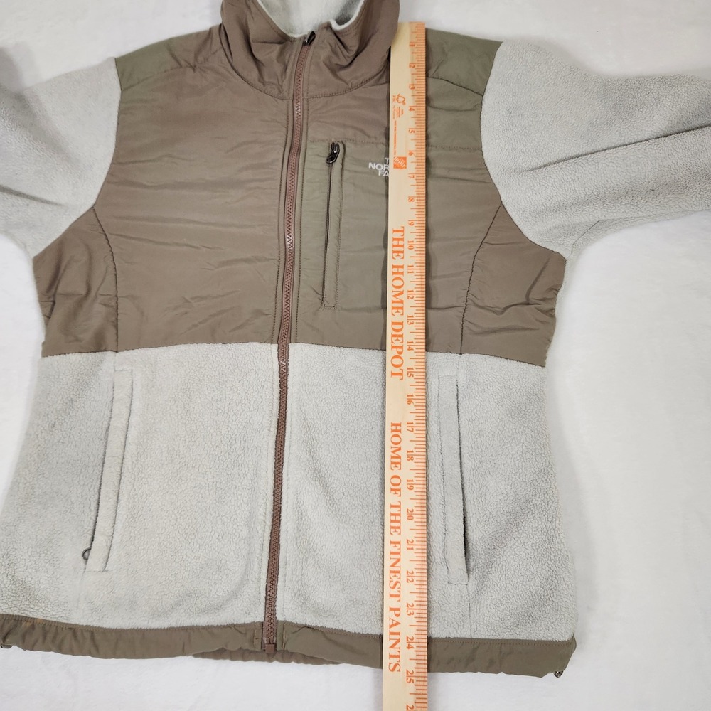 The North Face Denali Polartec Fleece Jacket Womens Medium Cream Olive Green - Picture 7 of 7